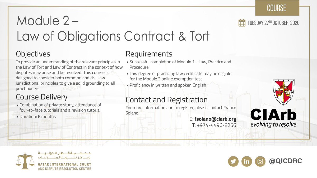 Module 2 – Law of Obligations Contract & Tort