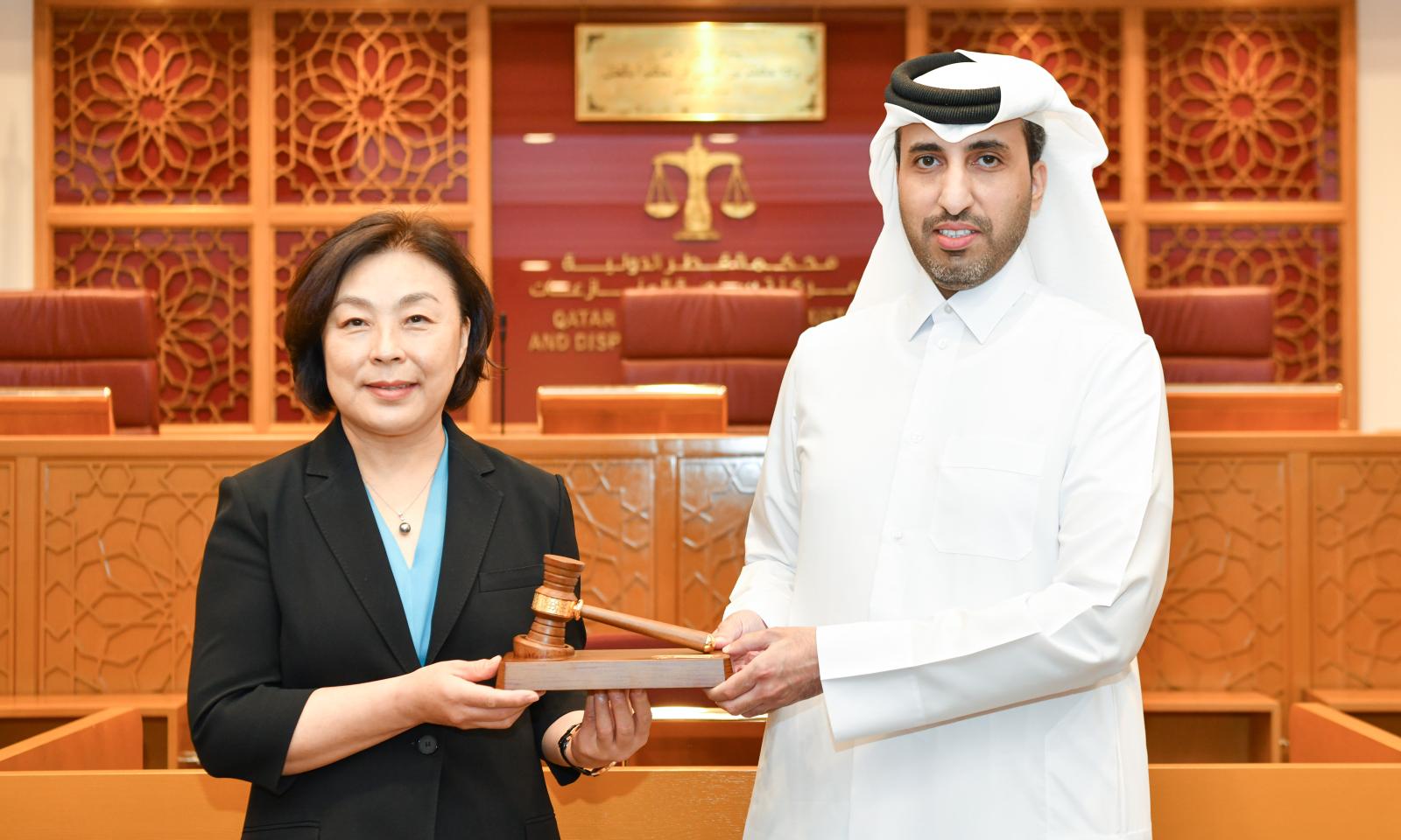 Faisal Al Sahouti and Judge Zhao Hong, President of the Court